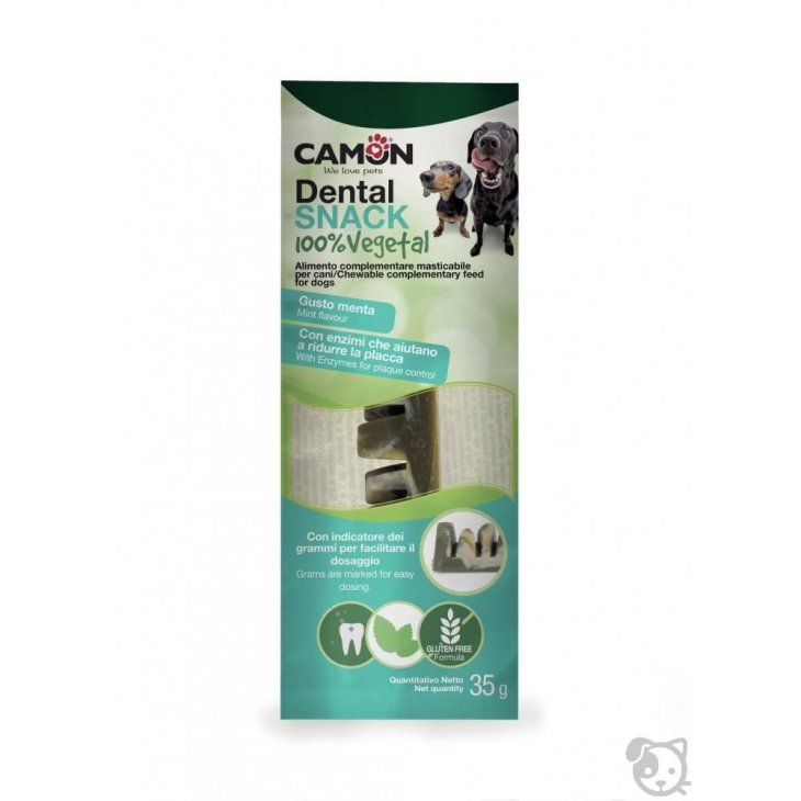 Camon Dental Snack 100% Vegetale per Cani Gusto Menta 35 g