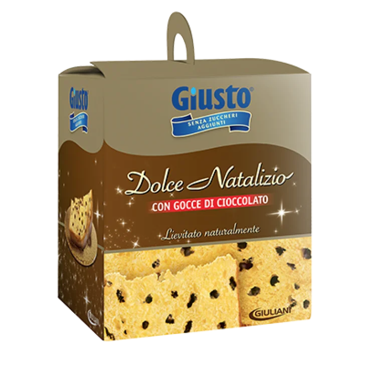 Giusto Dolce Natalizio Panettone Gocce di Cioccolato Senza Zuccheri 600 g