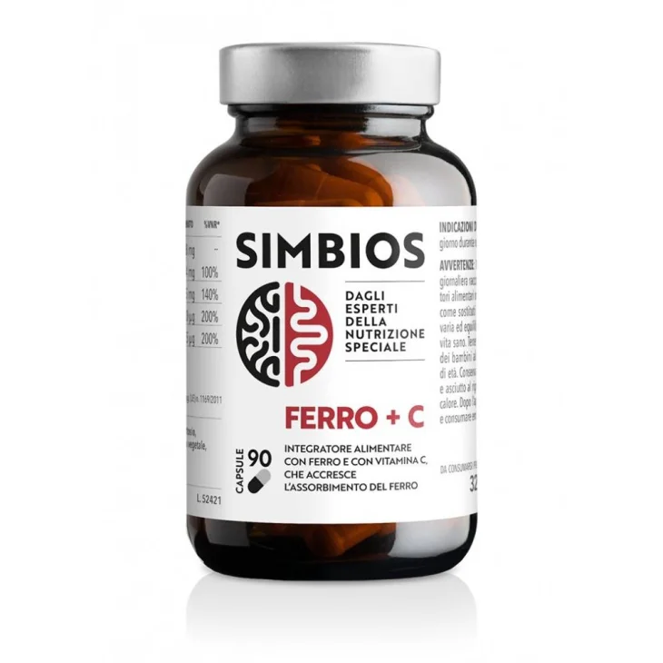 Simbios Ferro + C Integratore con Ferro e Vitamina C 90 capsule