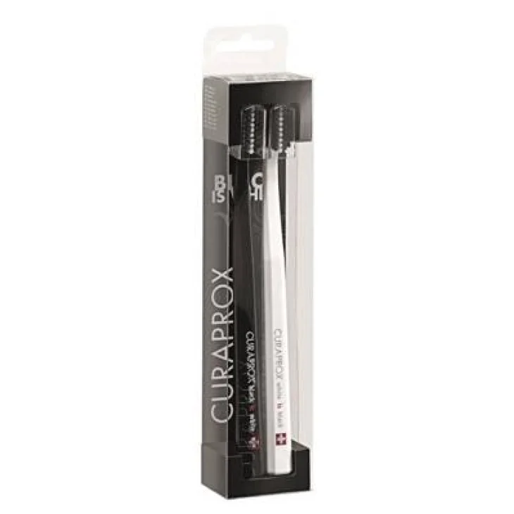 Curaprox Cs 5460 Black is White Spazzolino Supersoft  Sbiancante 2 Unità