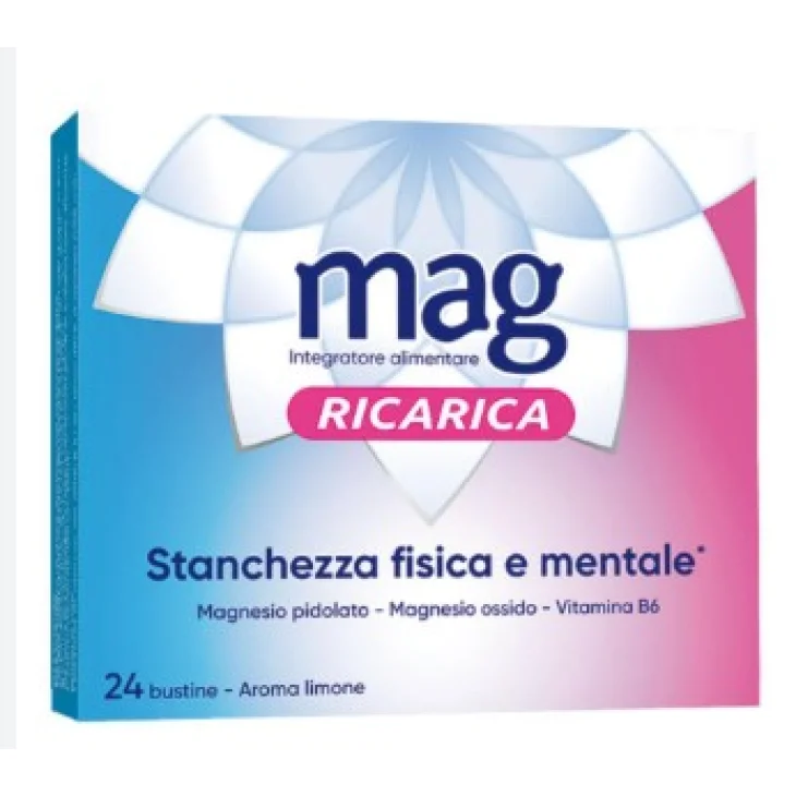 Mag Ricarica 24 Ore Integratore per Stanchezza e Affaticamento 24 Bustine da 4 g