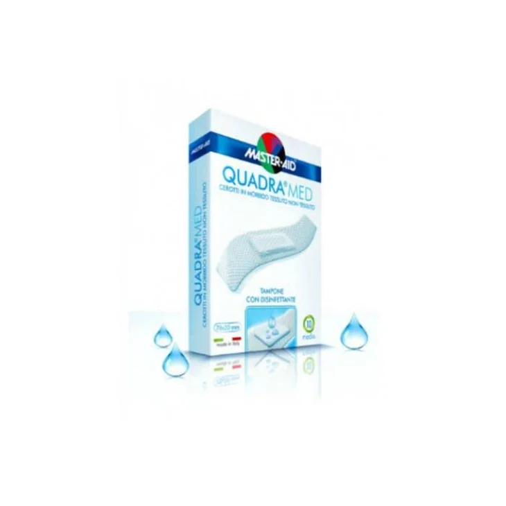 Master Aid Quadra Med Cerotto con tampone disinfettante per dita Grande (78x26mm) - 10 pezzi