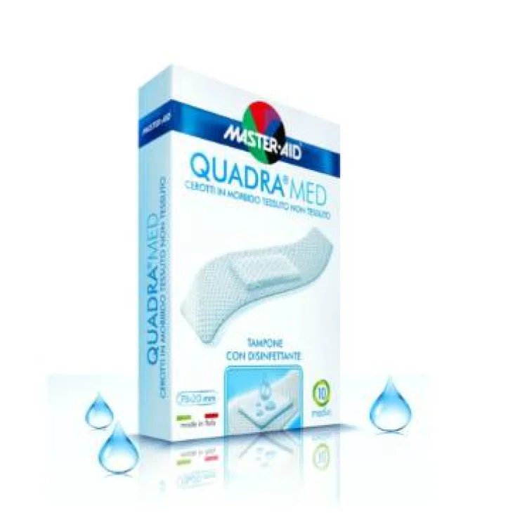 Master Aid Quadra Med Cerotto con tampone disinfettante per dita - Medio (78x20mm) - 10 pezzi