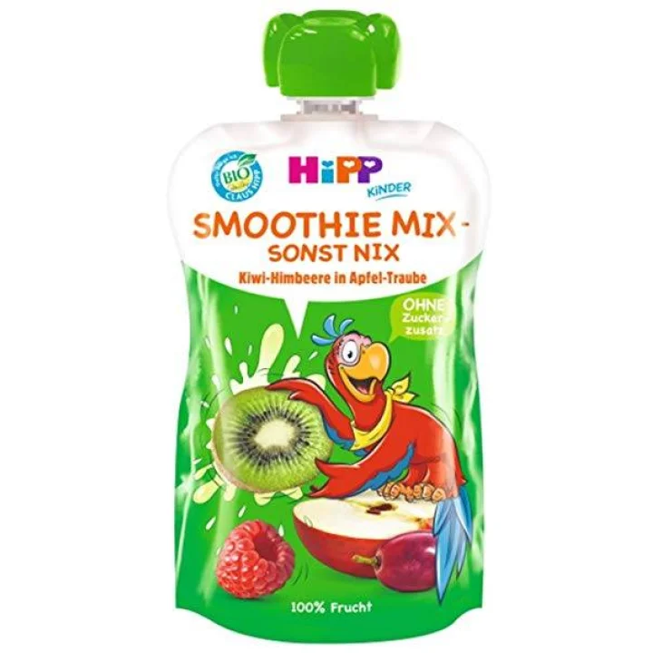 Hipp Bio Kids Smoothie 100% Frutta Da Bere Mela Uva Kiwi Lampone 120 ml