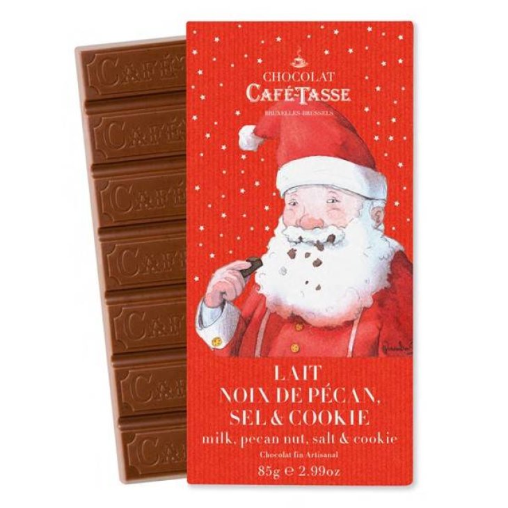 Chocolate Caffe Tasse Tavoletta Cioccolato al Latte Noci Pecan Biscotti e Sale 85 grammi
