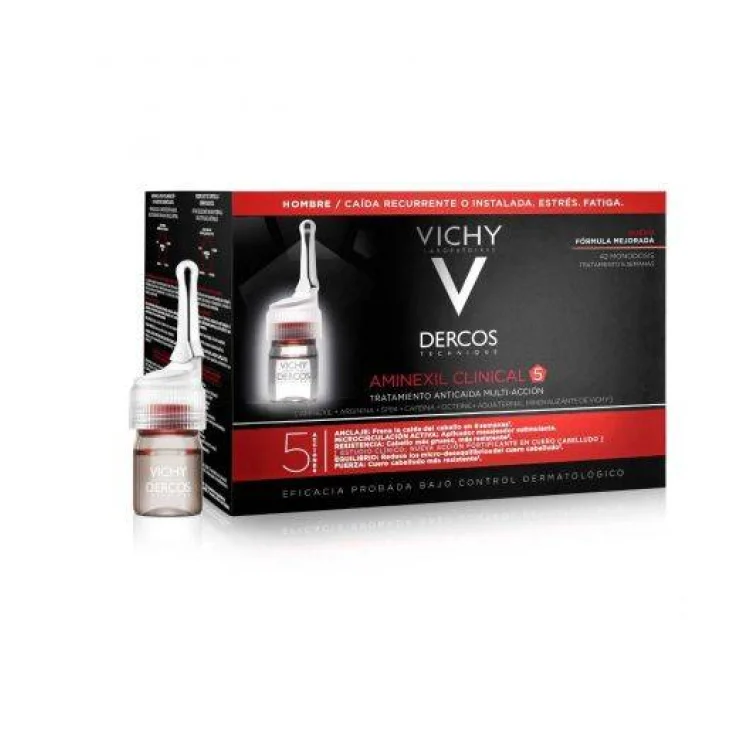 Dercos Aminexil Intensive 5 Uomo Trattamento Anticaduta 42 Fiale
