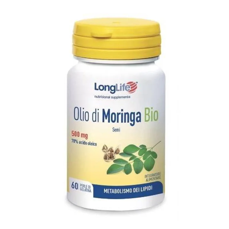 Longlife Olio di Moringa BIO Integratore per il Metabolismo dei Lipidi 60 perle
