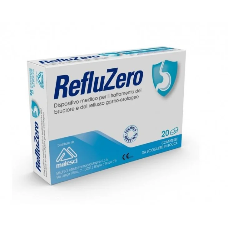 Refluzero Trattamento del Bruciore e del Reflusso Gastro-Esofageo 20 compresse