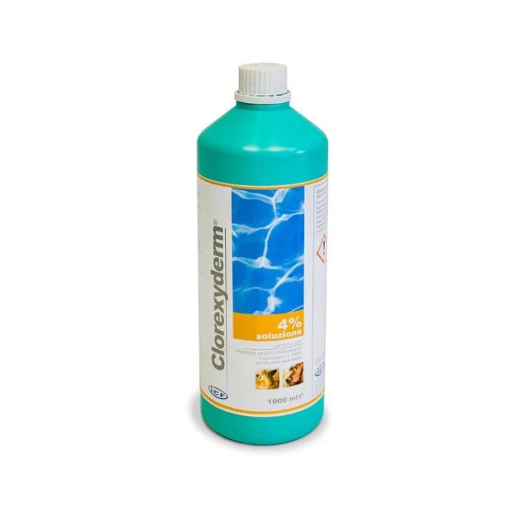 Clorexyderm Soluzione Schiuma disinfettante per animali 4% 1 litro