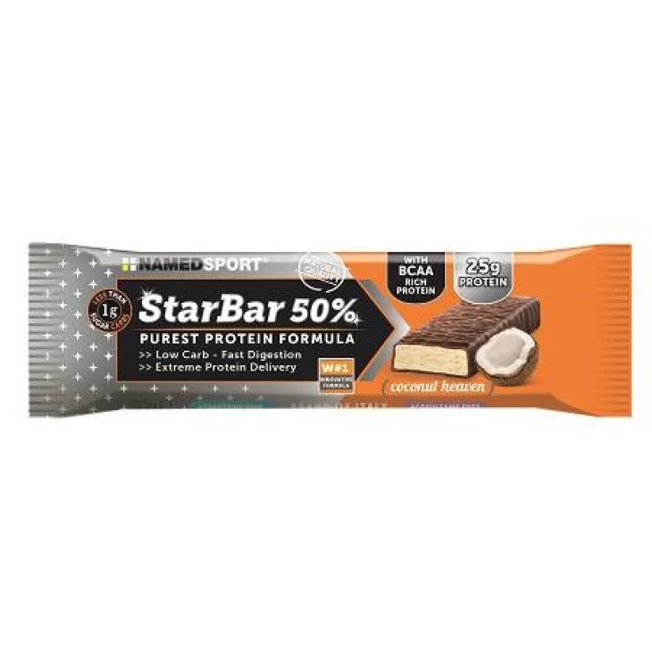 Named Sport Starbar 50% Protein Coconut Heaven Barretta Iperproteica 50 g