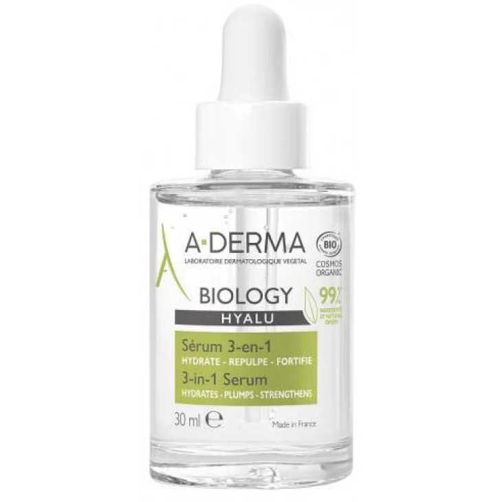 Aderma A-D Biology Siero Viso 3 in 1 Idratante Rimpolpante Fortificante 30 ml