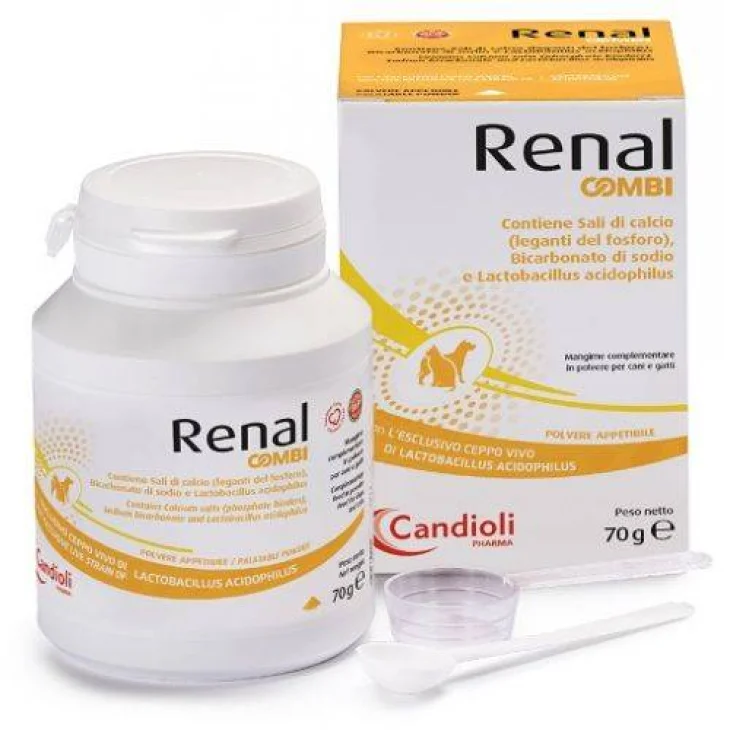 Candioli Renal Combi Polvere per il Benessere dei Reni di Cani e Gatti 70 g