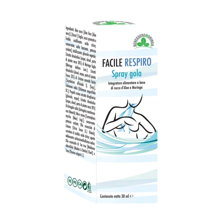 Benessere Moringa Alker Facile Respiro Spray per la Gola 30 ml
