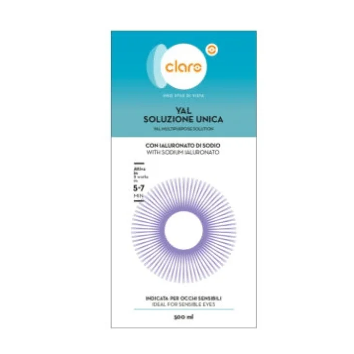 Claro Yal Soluzione Unica per Lenti a Contatto Morbide 500 ml
