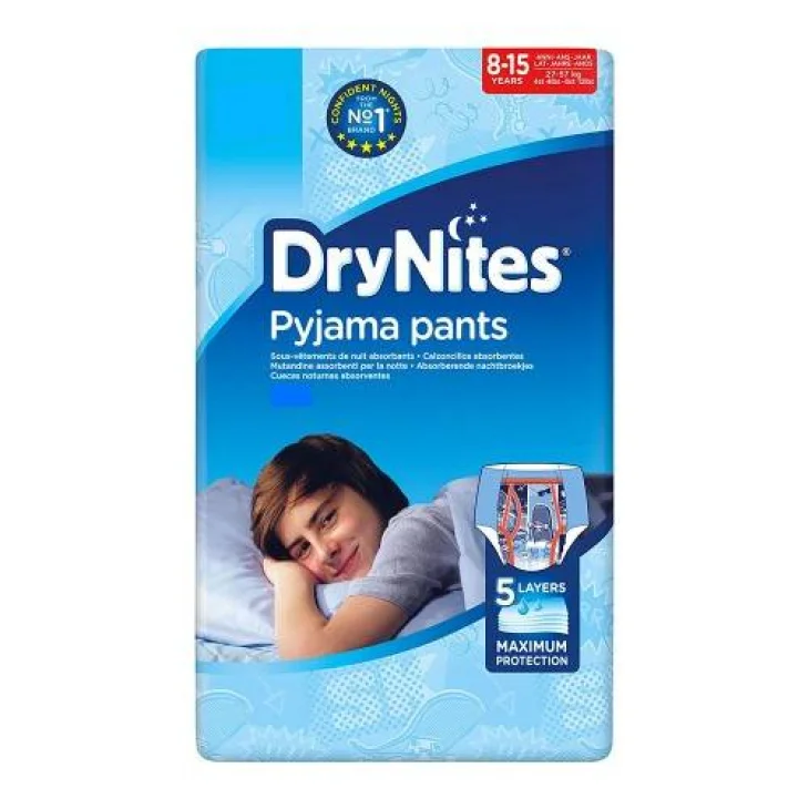 Huggies Drynites Slip Assorbenti Notte Per Maschi - Taglia: 8-15 anni