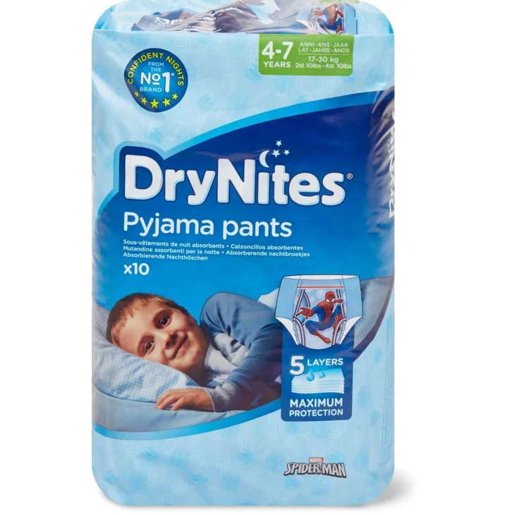 Huggies Drynites Slip Assorbenti Notte Per Maschi - Taglia: 4-7 anni