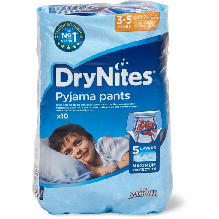 Huggies Drynites Slip Assorbenti Notte Per Maschi - Taglia: 3-5 anni