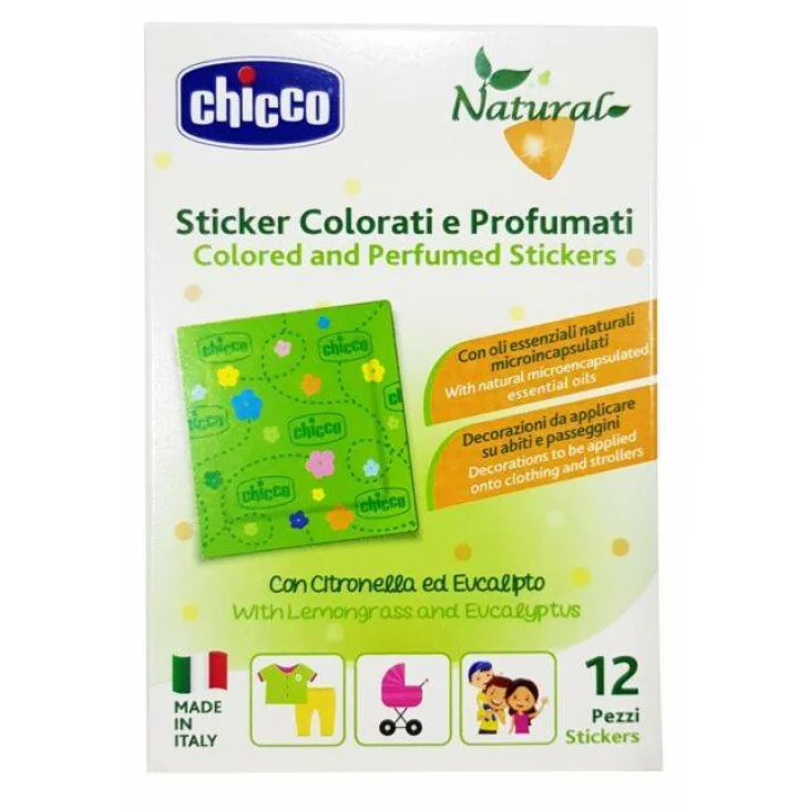 Chicco Natural Cerotti Antizanzara Colorati e Profumati 12 Pezzi