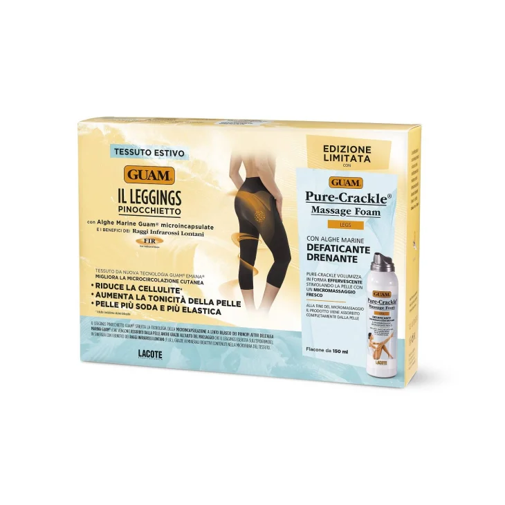 Guam Edizione Limitata Leggings Pinocchietto + Pure-Crackle Massage Foam 150 ml - Taglia: XS/S