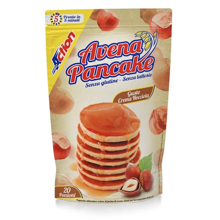 ProAction Avena Pancake Preparato Gusto Crema Nocciola 20 porzioni