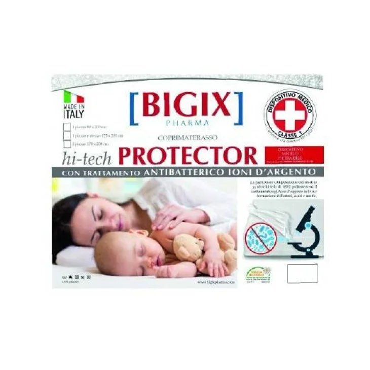 Bigix Pharma Coprimaterasso Protector Antibatterico Letto Matrimoniale 170x200 cm