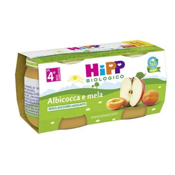 Hipp Bio Omogeneizzato Biologico Mela e Albicocca 2x80 gr