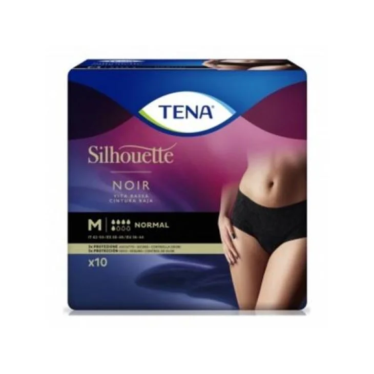 Tena Silhouette Noir Mutandina assorbente a vita bassa Misura M 10 pezzi