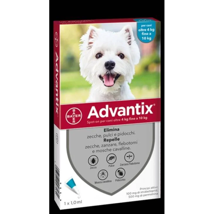 Bayer Advantix Antiparassitario spot-on per cani 4-10 kg 1 pipetta