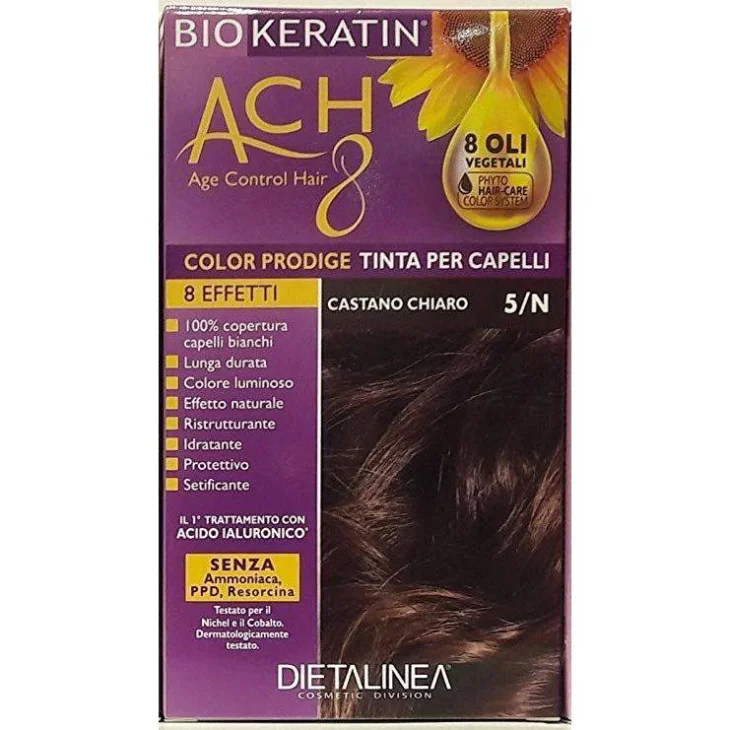 Biokeratin ACH8 Tinta Vegetale per Capelli Colore 5/N Castano Chiaro