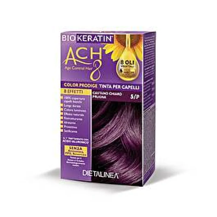 Biokeratin ACH8 Tinta Vegetale per Capelli Colore 5/P Castano Chiaro Prugna