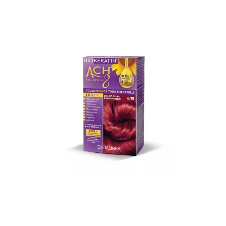 Biokeratin ACH8 Tinta Vegetale per Capelli Colore 6/RI Biondo Scuro Rosso Intenso