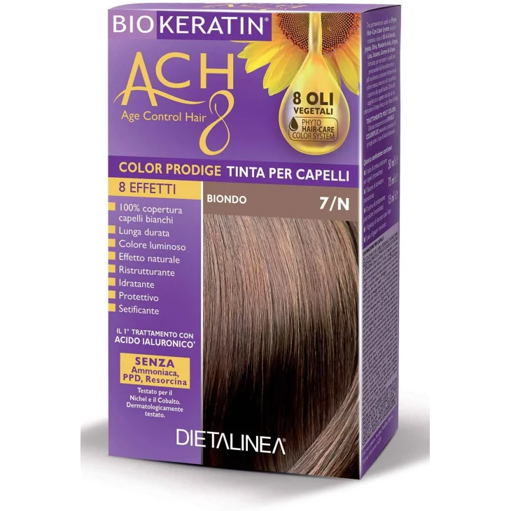 Biokeratin ACH8 Tinta Vegetale per Capelli Colore 7/N Biondo