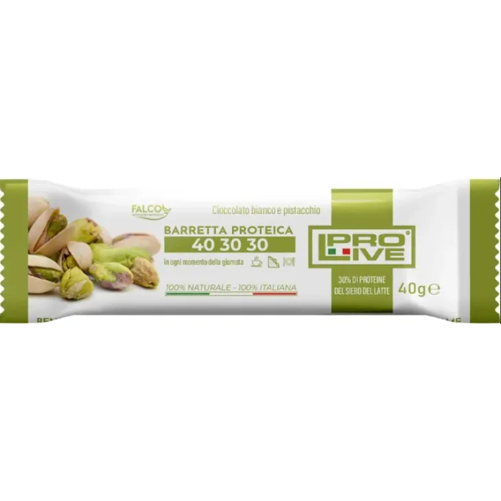 ProLive 40 30 30 Barretta proteica gusto cioccolato bianco e piastacchio 40 g