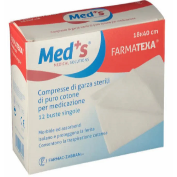 Meds Garza compressa 12/12 18x40cm Medicazione 12 Pezzi