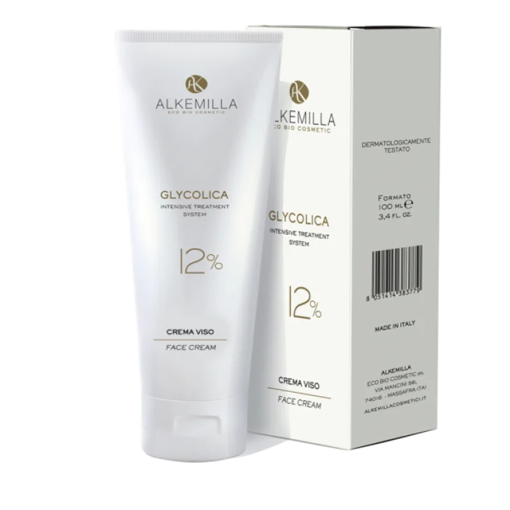 Alkemilla Glycolica Crema Viso 12% Esfoliante Contro le Macchie della Pelle 100 ml