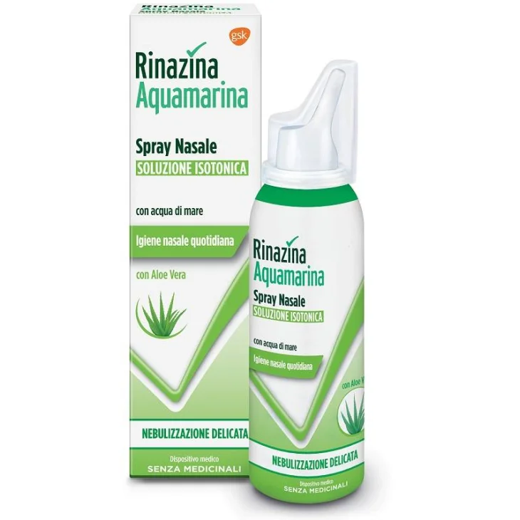 Rinazina Aquamarina Isotonica Aloe Spray Nebulizzazione Delicata 100 ml