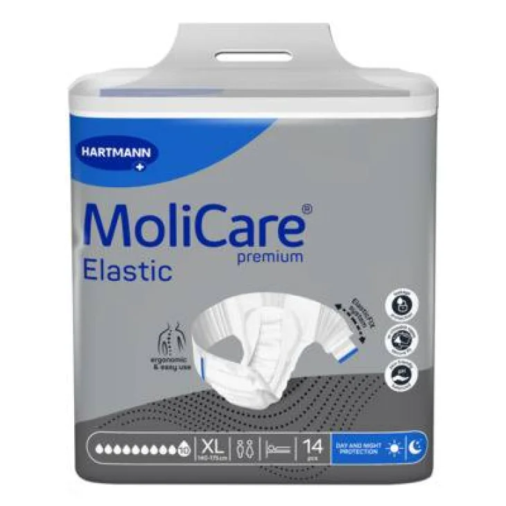 Molicare Premium Pannolino Mutandina Elastic con Ali Elasticizzate 10 Gocce XL 14 Pezzi