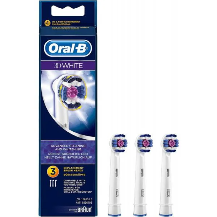 Oral B Refill Testine di Ricambio 3D White 3 pezzi