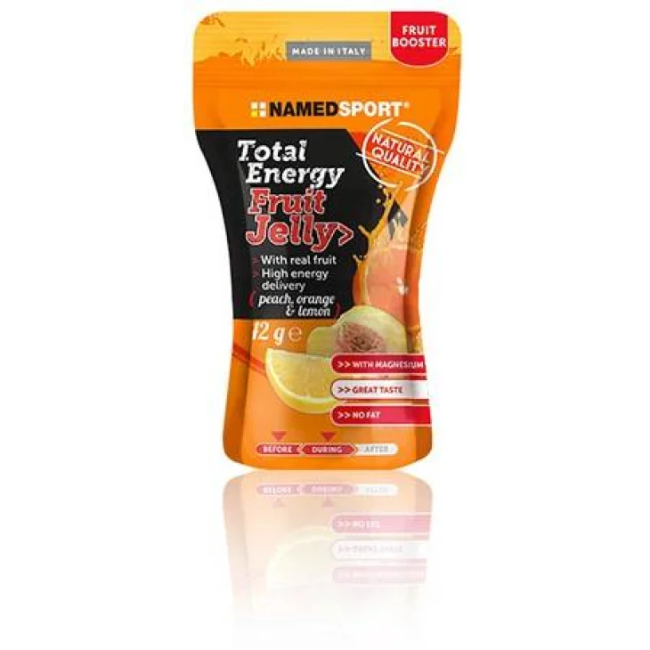 Named Sport Total Energy Fruit Jelly Peach Orange & Lemon Alimento Energetico per Sportivi 42 g