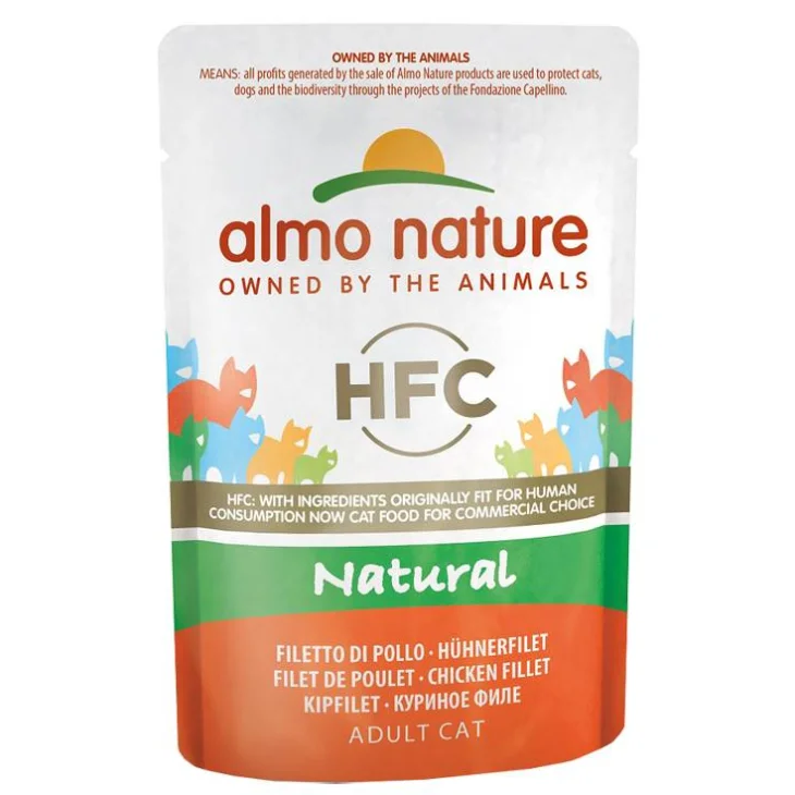 Almo Nature HFC Natural Filetto Di Pollo Cibo umido per gatti adulti 55 g