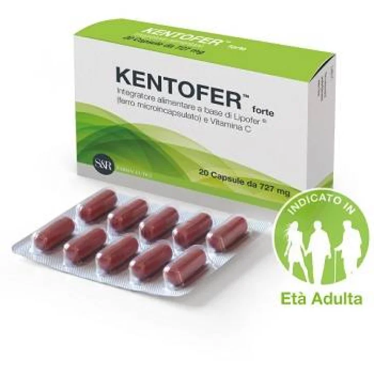 Kentofer Forte Integratore di Ferro e Vitamina C 20 Capsule