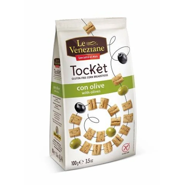 Le Veneziane Tocket Snack Salato alle Olive Senza Glutine 100 g