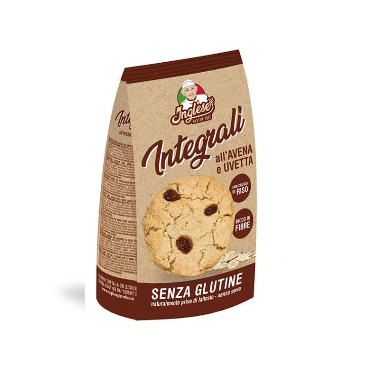 Inglese Biscotti Integrali con Avena e Uvetta Senza Glutine 300 g