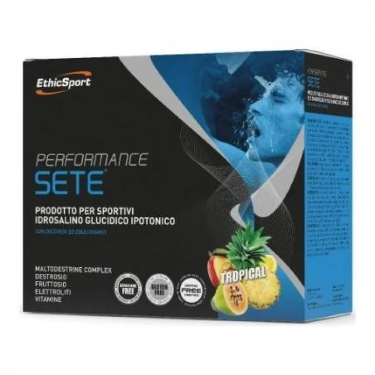 EthicSport Performance Sete Integratore di Sali Minerali per Sportivi Gusto Tropical 14 bustine