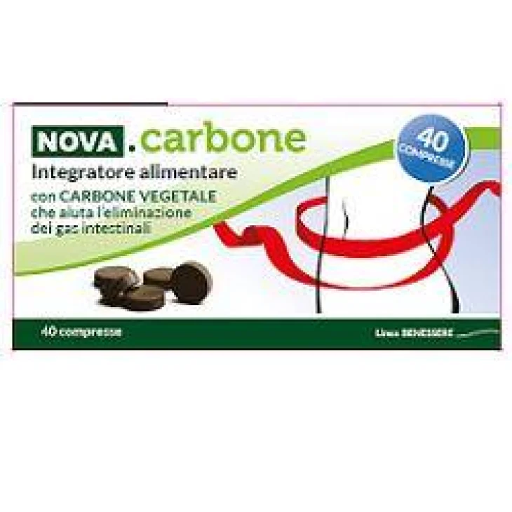 NOVA. Carbone vegetale Integratore per il benessere della digestione 40 compresse