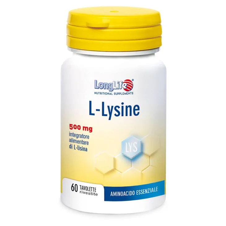 Longlife L-Lysine 500 mg Integratore per i tessuti connettivi 60 Tavolette