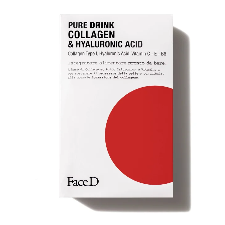 Face D Pure Drink Collagen & Hyaluronic Acid Integratore per la Pelle 30 Stick