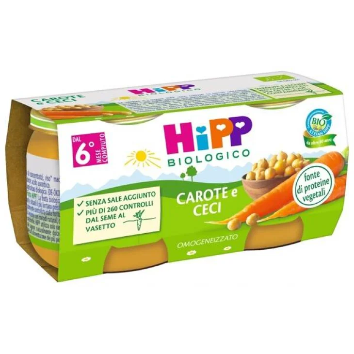 Hipp Bio Omogeneizzato Carote e Ceci 2 x 80g