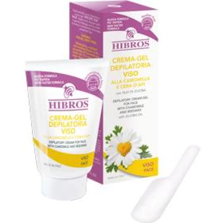 Hibros Crema-Gel Depilatoria Viso alla Camomilla e Cera d'Api 30 ml