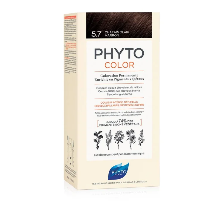 Phyto Phytocolor 5.7 Castano Chiaro Tabacco Colorazione Permanente Per Capelli